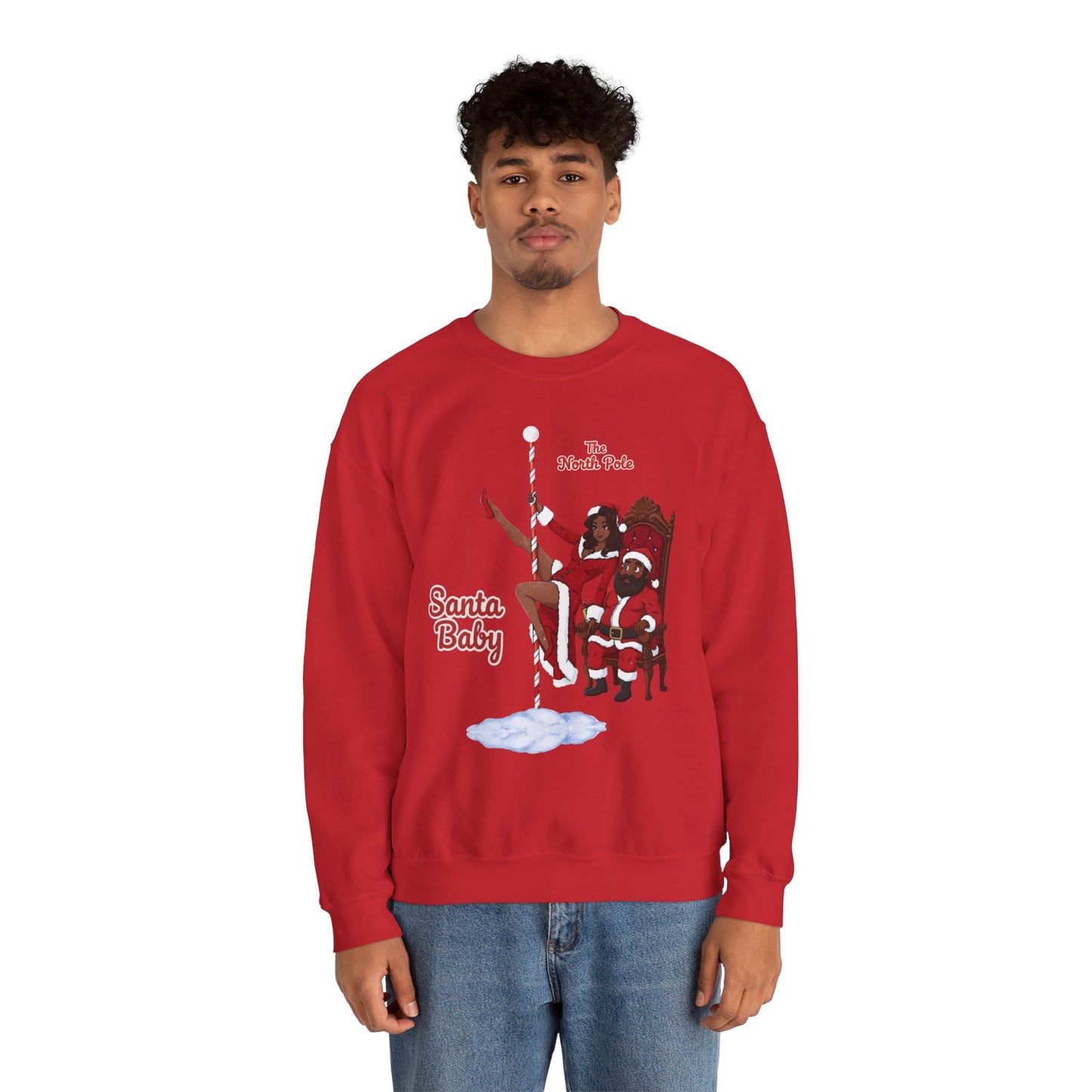 Santa Baby (Dark Tone) Unixsex Ugly Christmas Sweatshirt