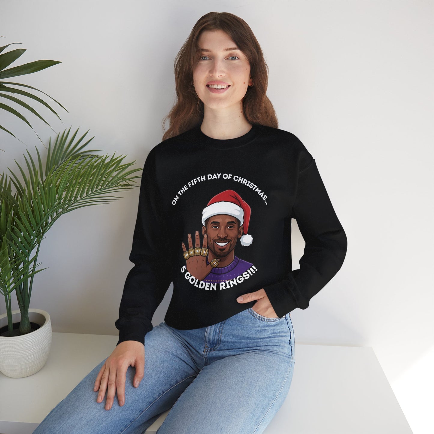 Kobe Bryant 5 Golden Rings Unisex Ugly Christmas Sweatshirt