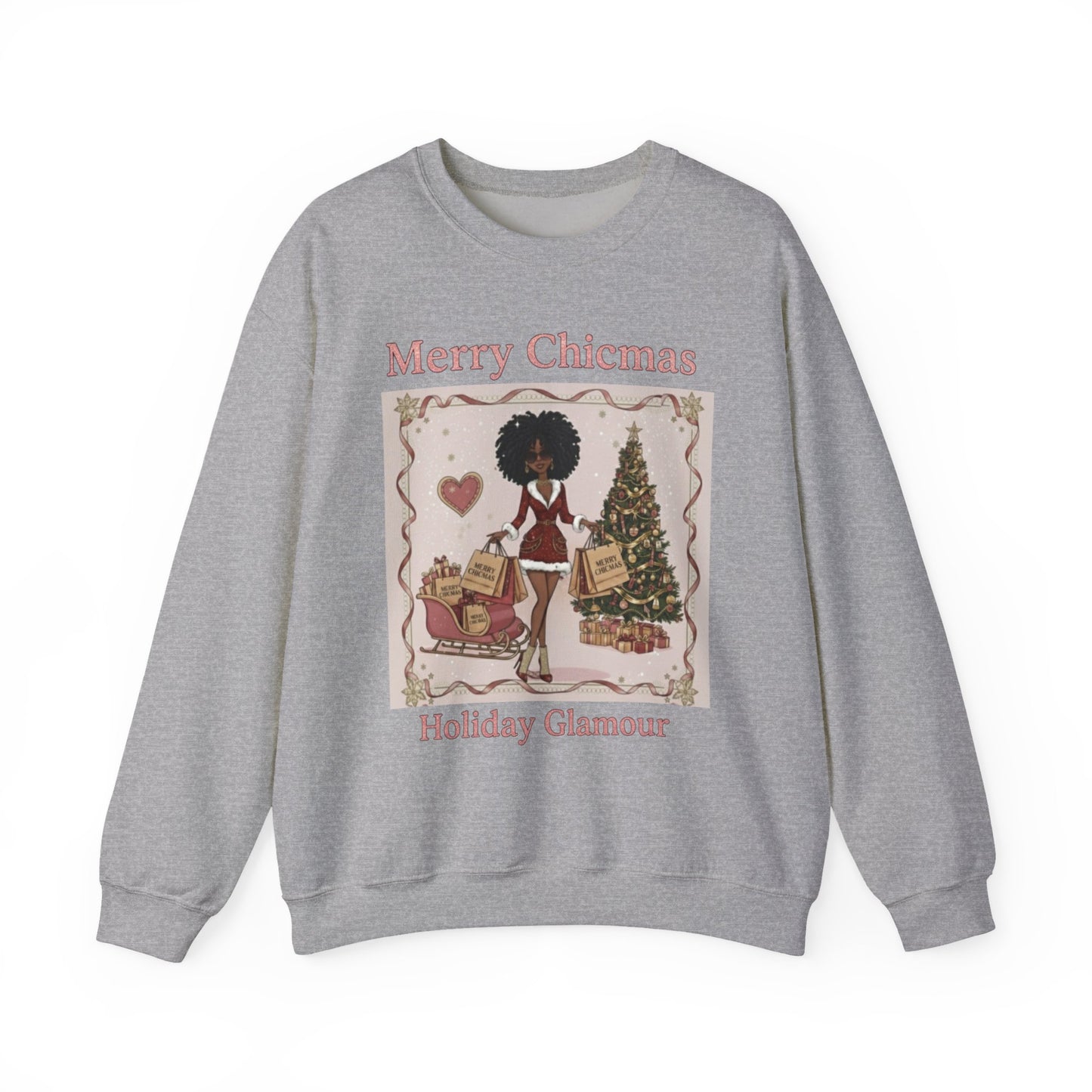 Merry Chicmas (Dark Tone) Unisex Ugly Christmas Sweatshirt