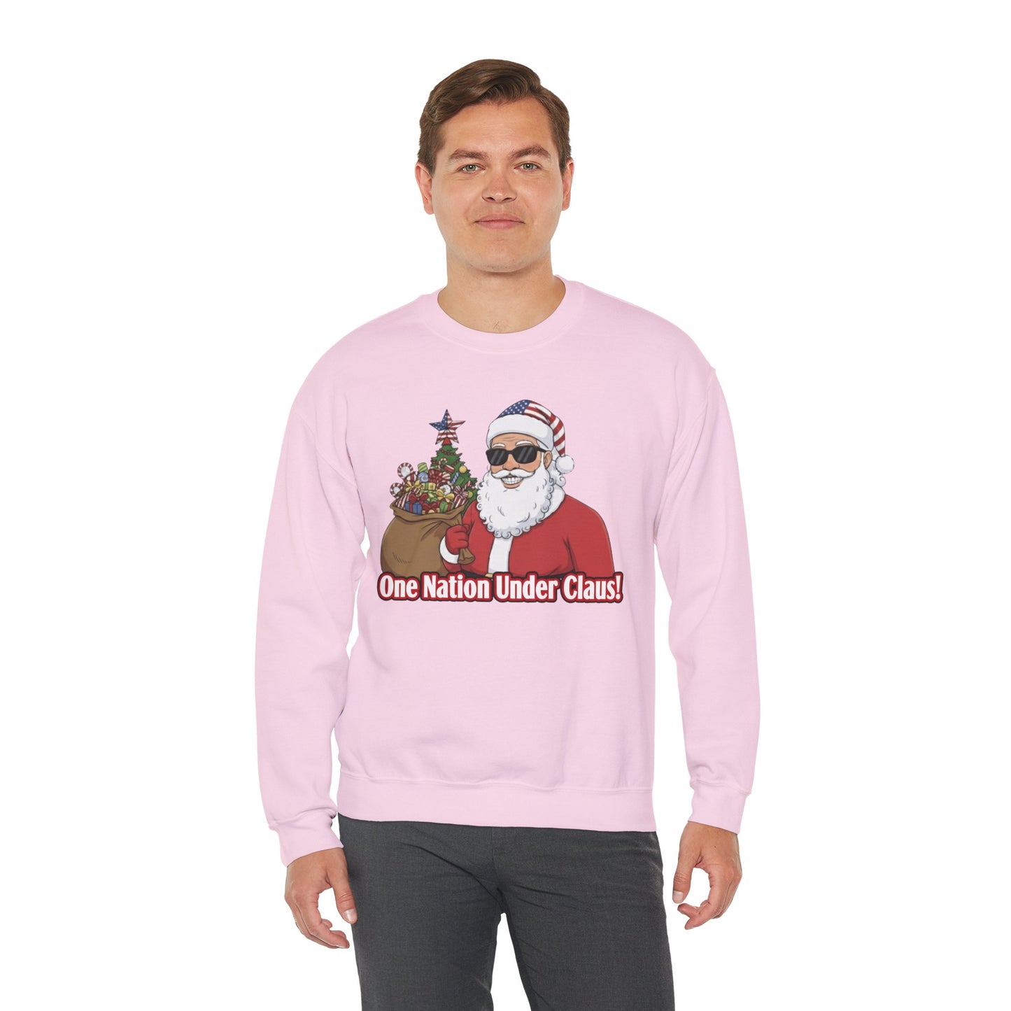 One Nation Under Claus Unisex Ugly Christmas Sweatshirt