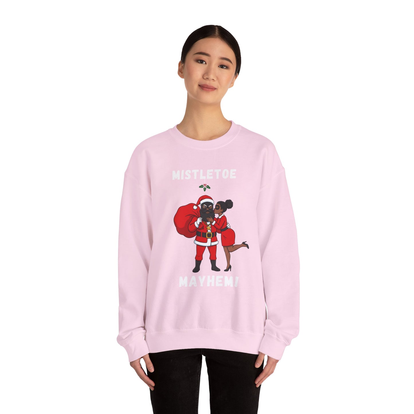 Mistletoe Mayhem (Dark Tone) Unisex Ugly Christmas Sweatshirt