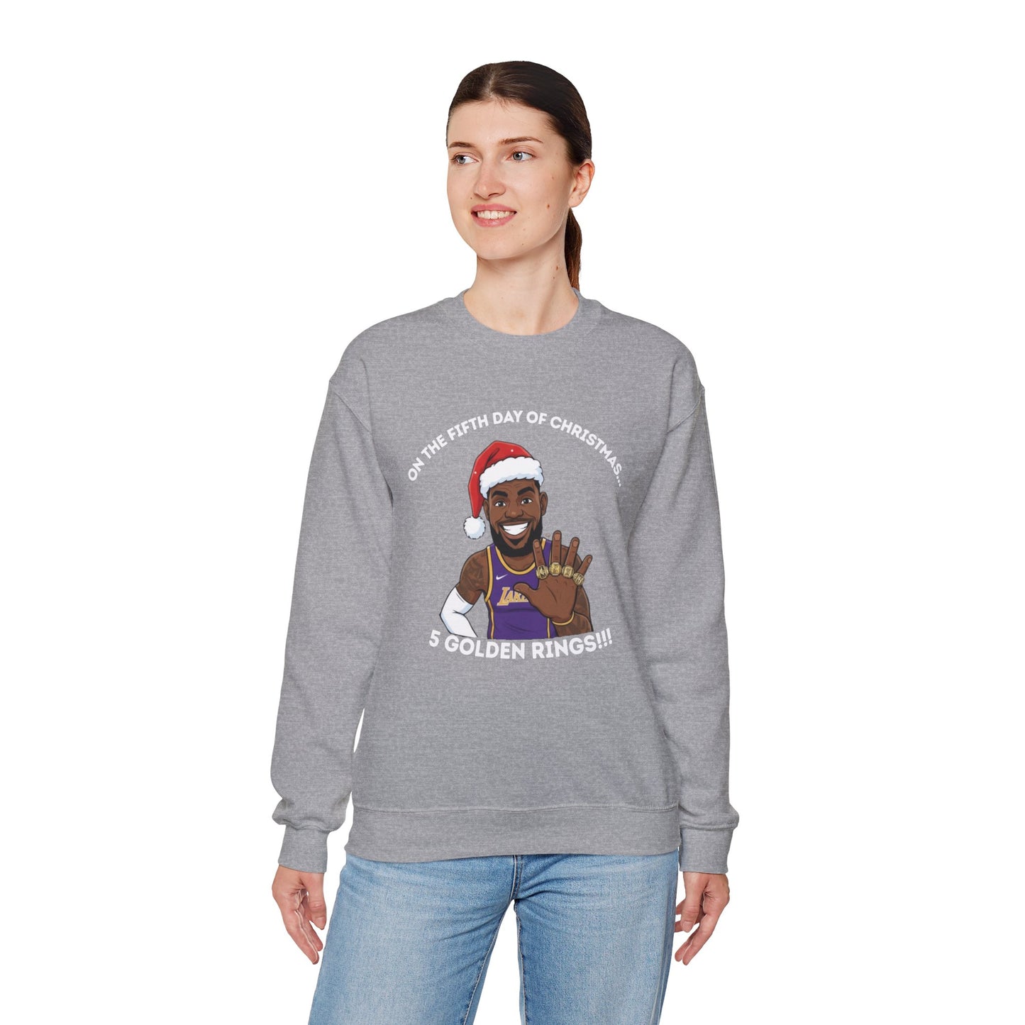 Lebron James 5 Golden Rings Unisex Ugly Christmas Sweatshirt