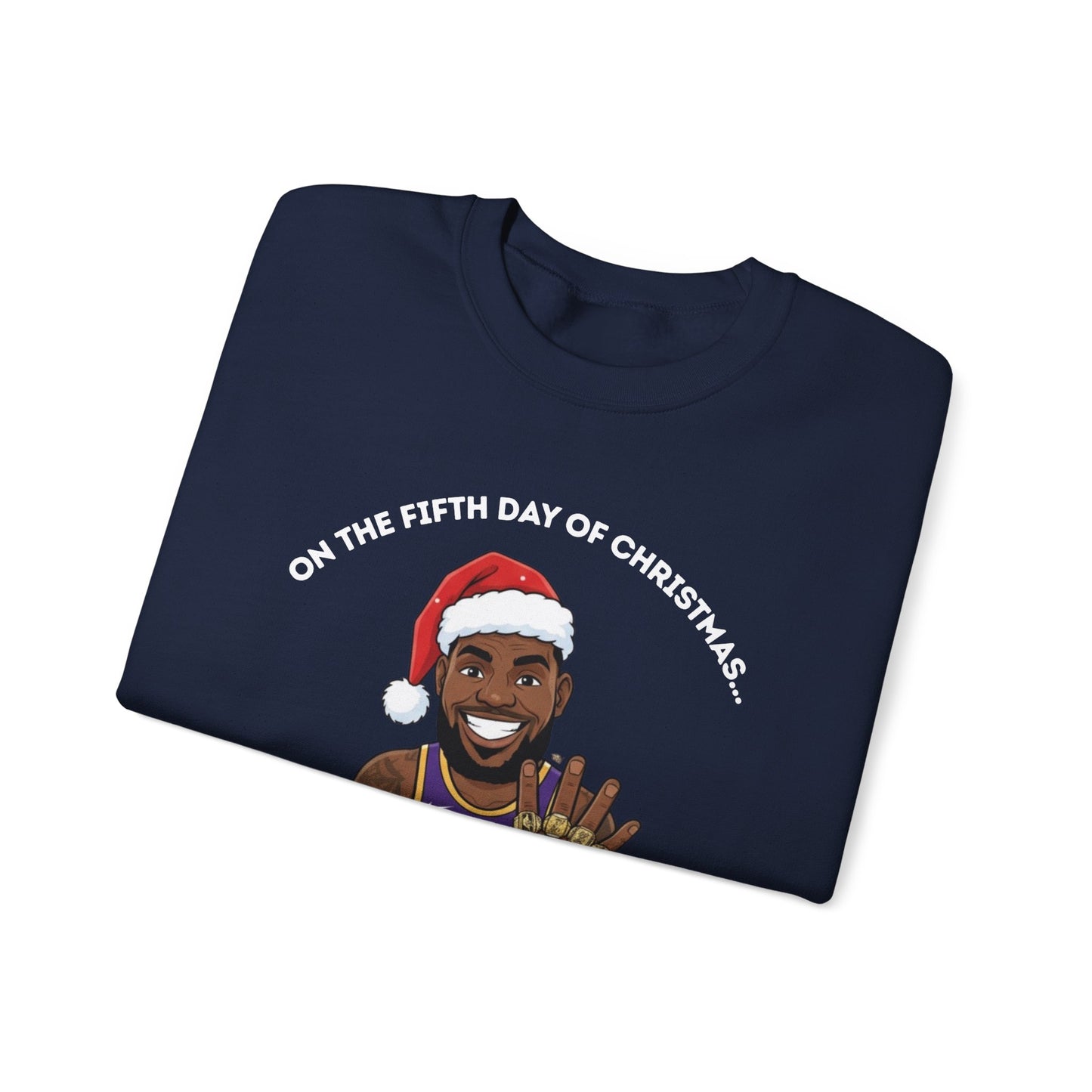 Lebron James 5 Golden Rings Unisex Ugly Christmas Sweatshirt