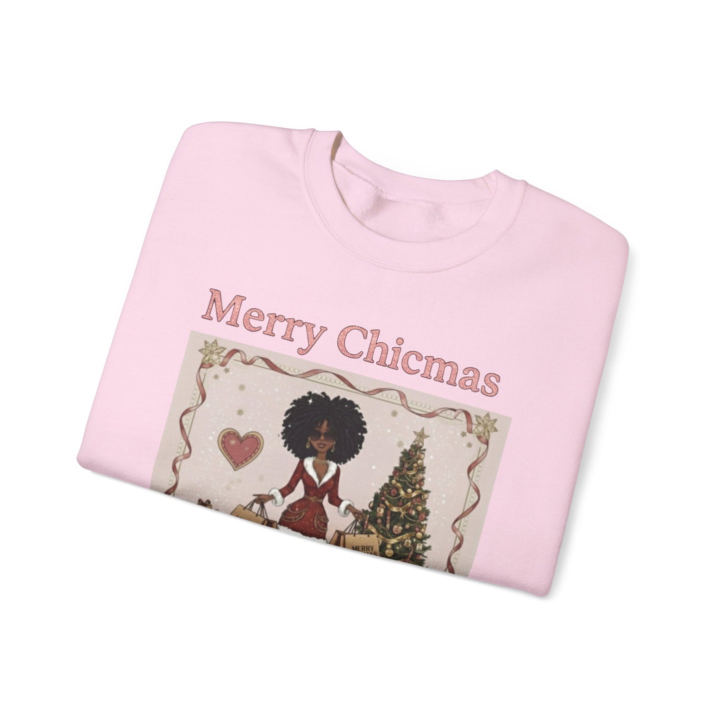 Merry Chicmas (Dark Tone) Unisex Ugly Christmas Sweatshirt