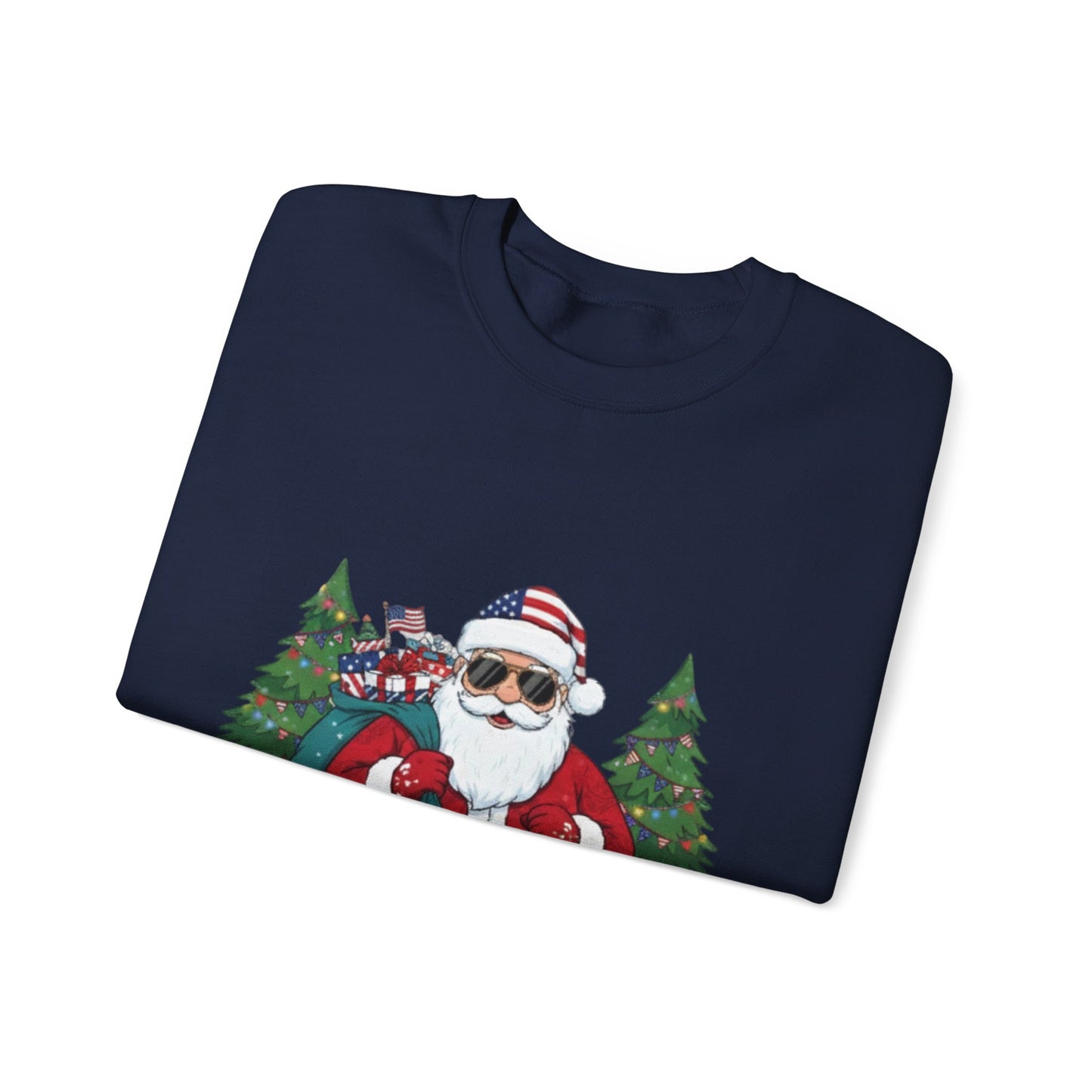 Stars, Stripes & Christmas Lights Unisex Ugly Sweatshirt
