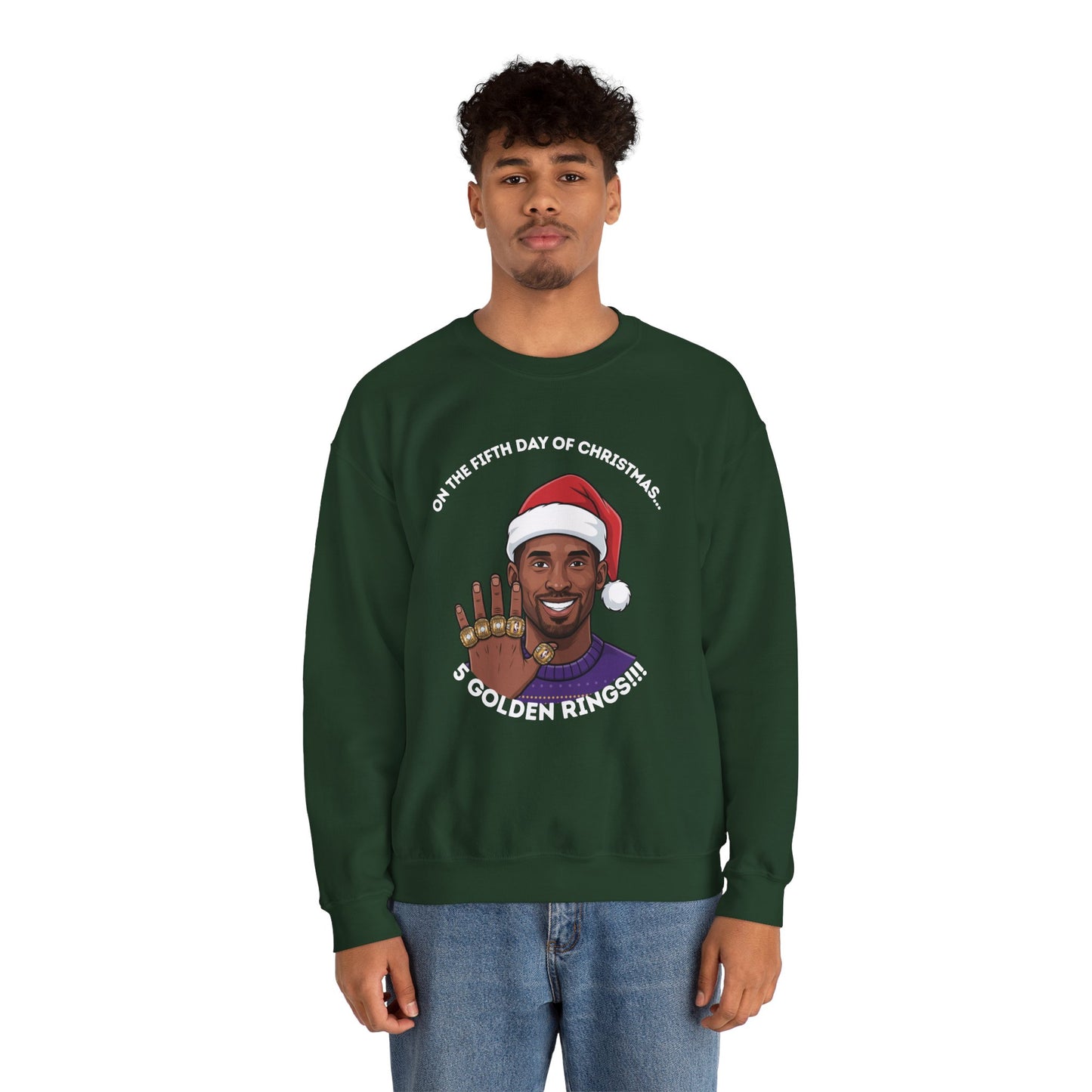 Kobe Bryant 5 Golden Rings Unisex Ugly Christmas Sweatshirt