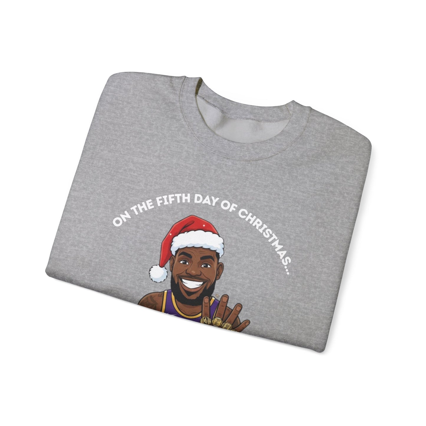 Lebron James 5 Golden Rings Unisex Ugly Christmas Sweatshirt