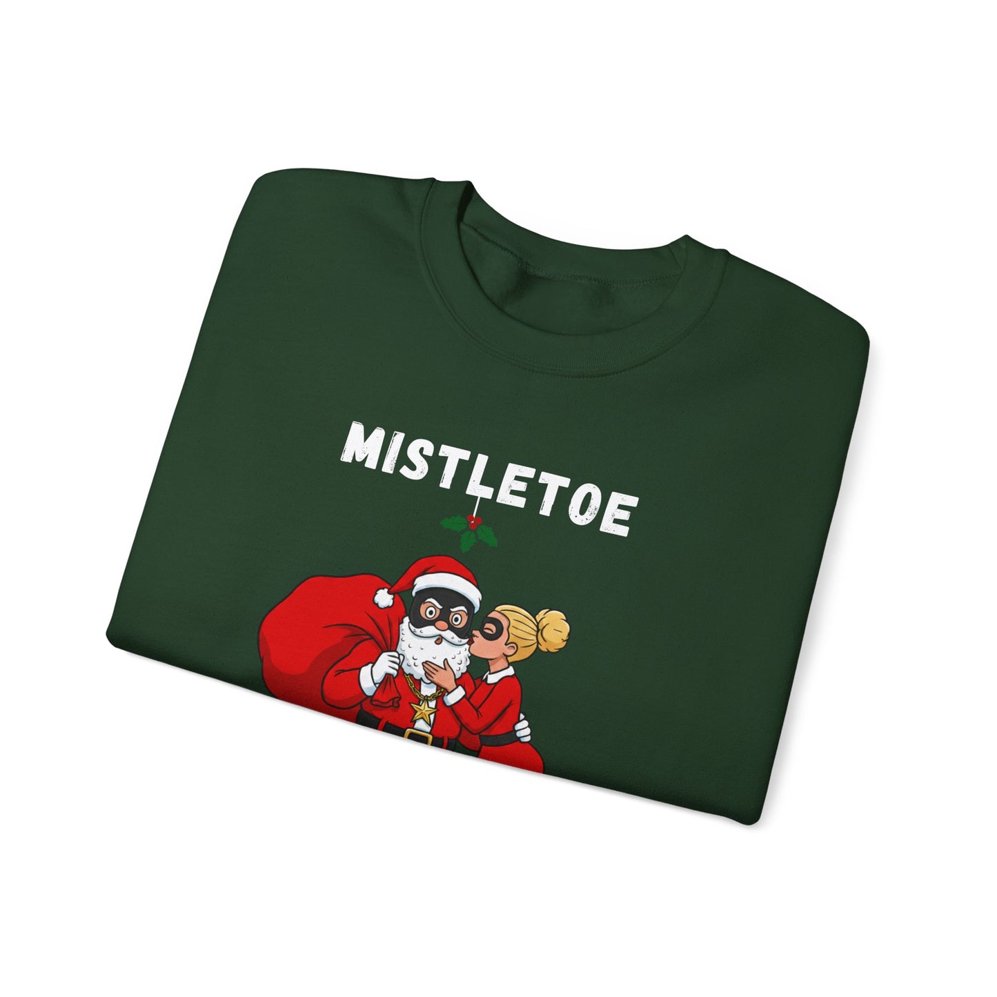 Mistletoe Mayhem (Light Tone) Unisex Ugly Christmas Sweatshirt