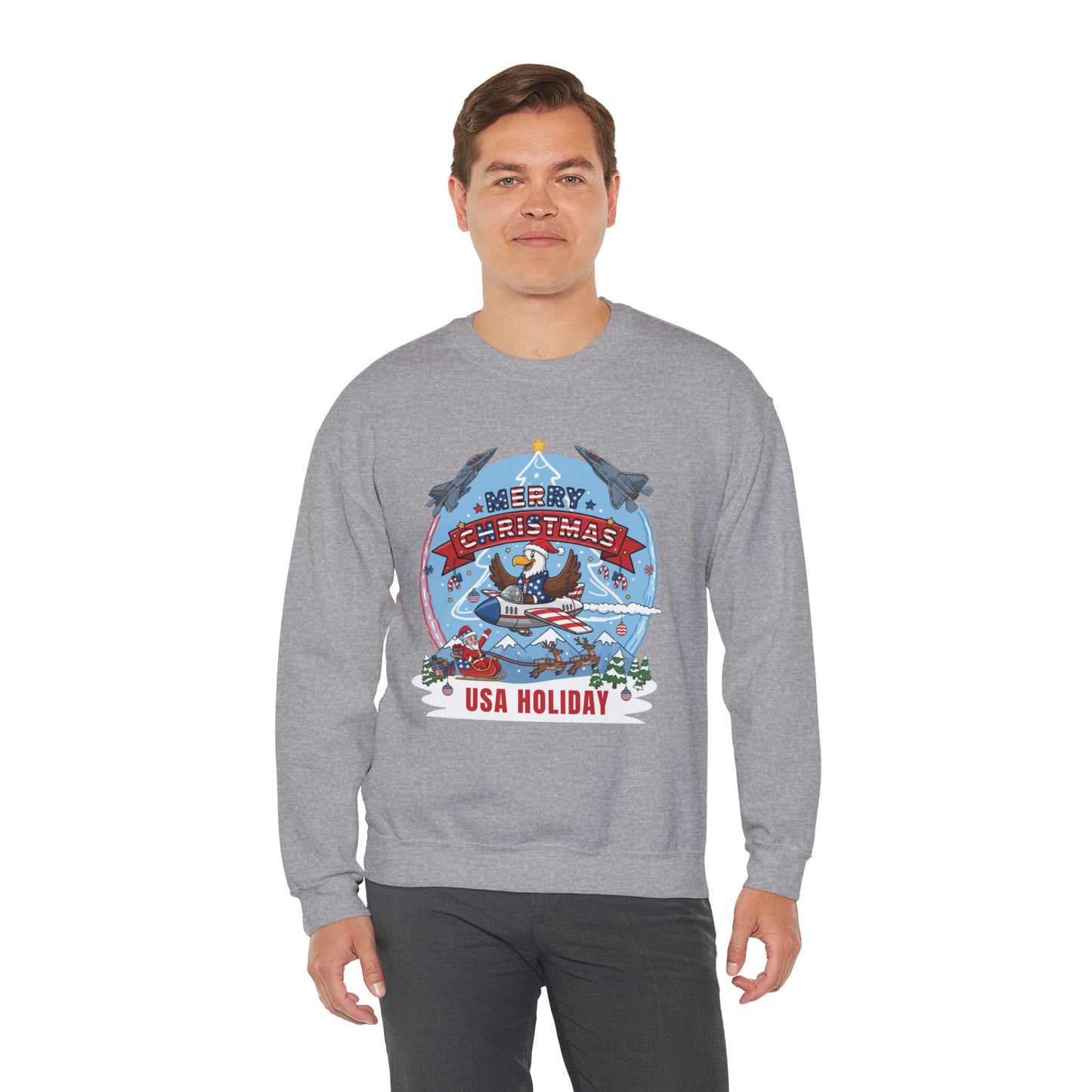 USA Holiday Unisex Ugly Christmas Sweatshirt