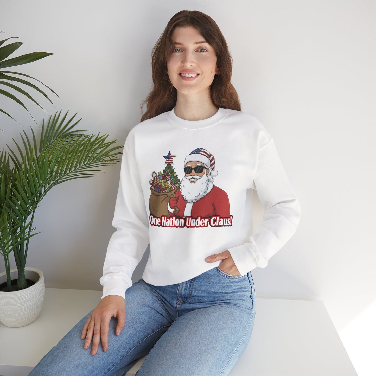One Nation Under Claus Unisex Ugly Christmas Sweatshirt