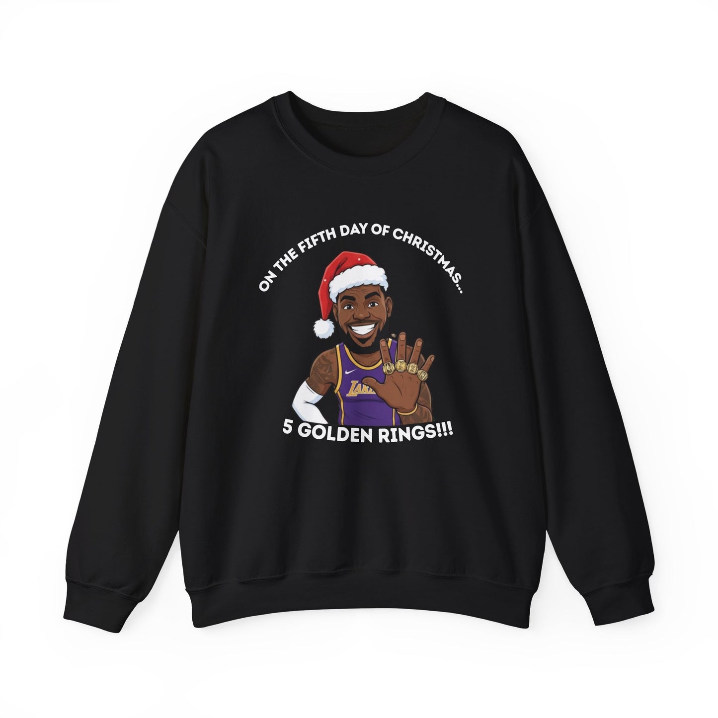 Lebron James 5 Golden Rings Unisex Ugly Christmas Sweatshirt
