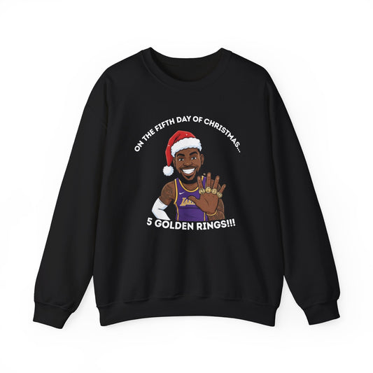 Lebron James 5 Golden Rings Unisex Ugly Christmas Sweatshirt