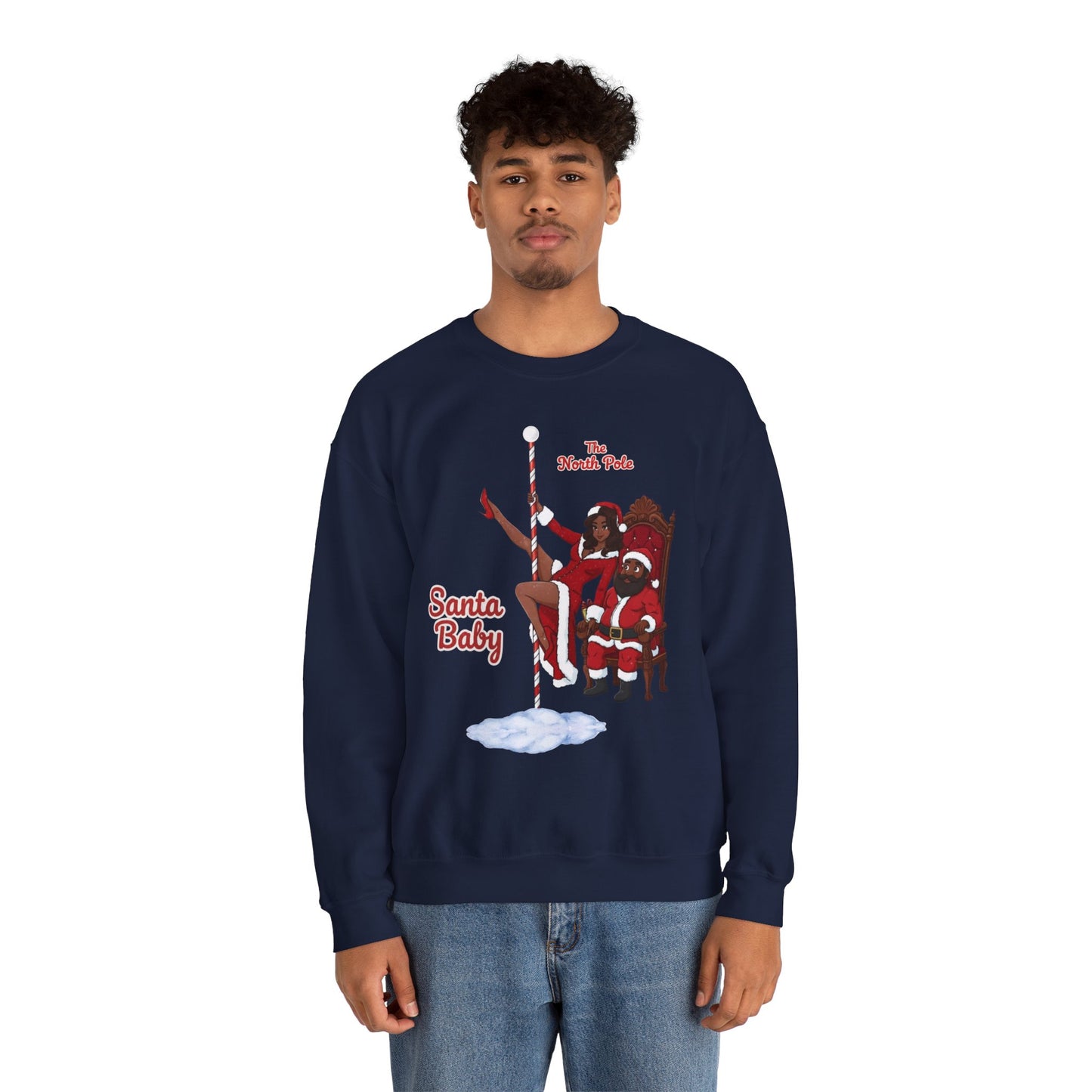 Santa Baby (Dark Tone) Unixsex Ugly Christmas Sweatshirt