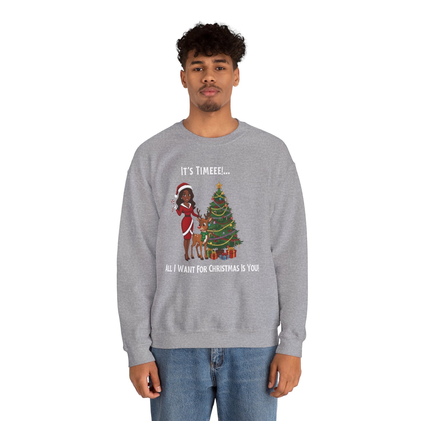 All I Want For Christmas (Dark Tone) Unisex Ugly Christmas Sweatshirt