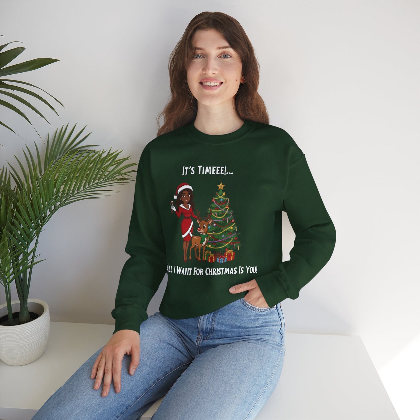 All I Want For Christmas (Dark Tone) Unisex Ugly Christmas Sweatshirt