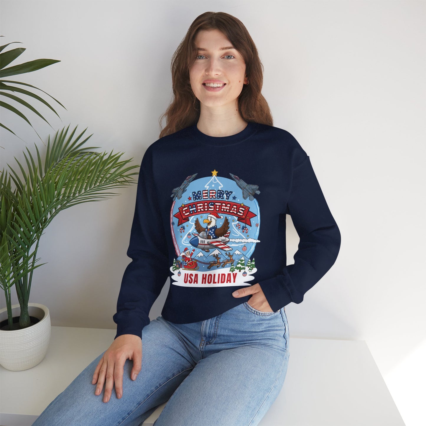 USA Holiday Unisex Ugly Christmas Sweatshirt