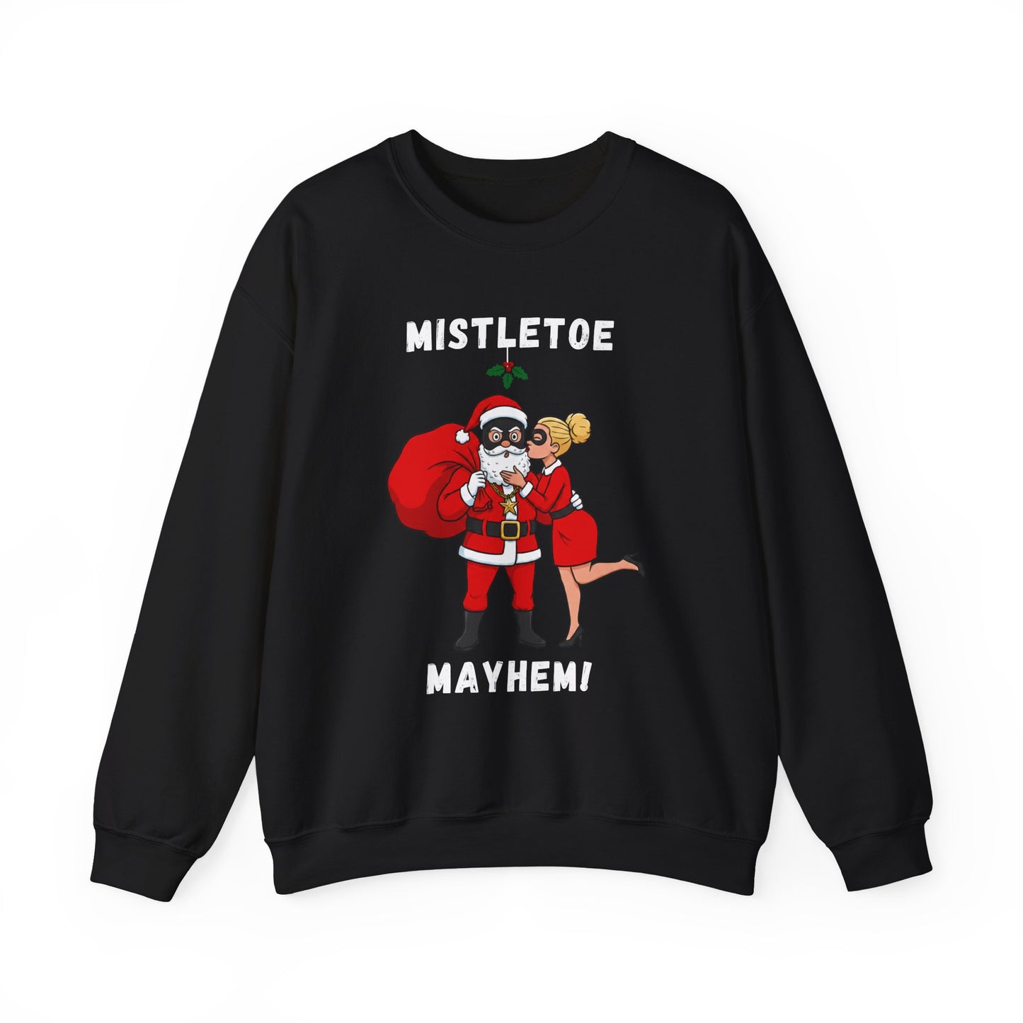 Mistletoe Mayhem (Light Tone) Unisex Ugly Christmas Sweatshirt