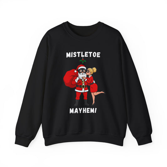 Mistletoe Mayhem (Light Tone) Unisex Ugly Christmas Sweatshirt