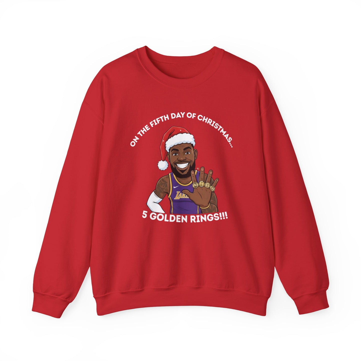 Lebron James 5 Golden Rings Unisex Ugly Christmas Sweatshirt