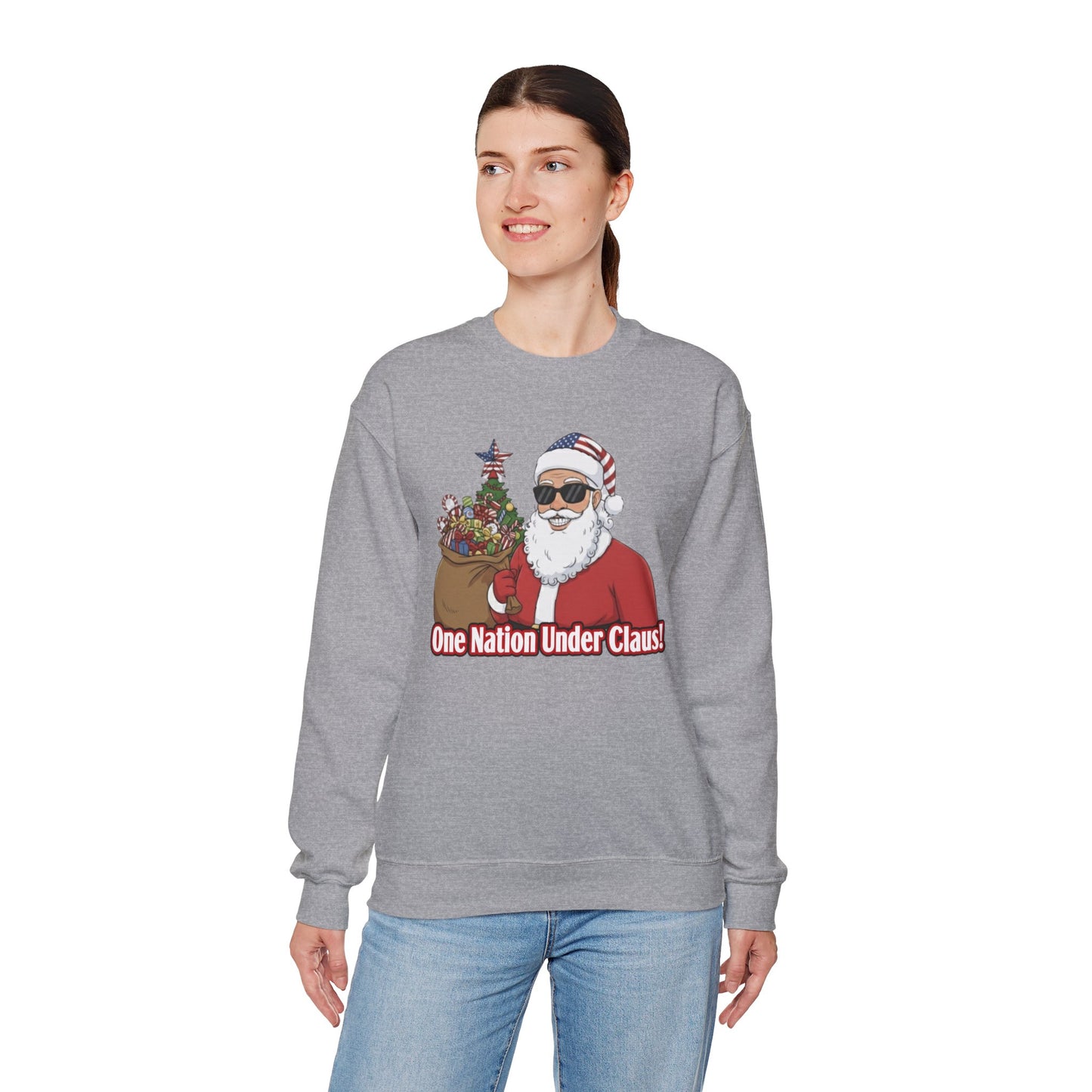 One Nation Under Claus Unisex Ugly Christmas Sweatshirt