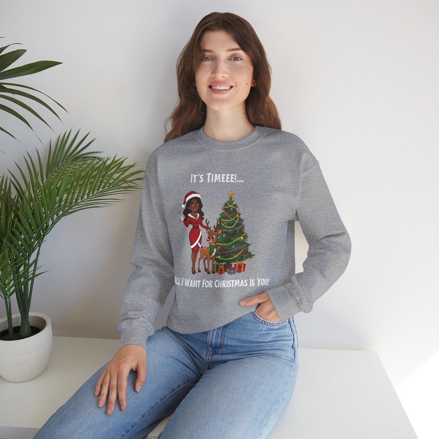 All I Want For Christmas (Dark Tone) Unisex Ugly Christmas Sweatshirt