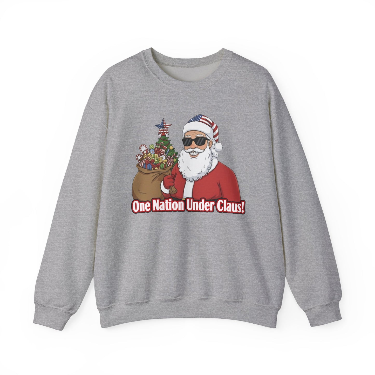 One Nation Under Claus Unisex Ugly Christmas Sweatshirt