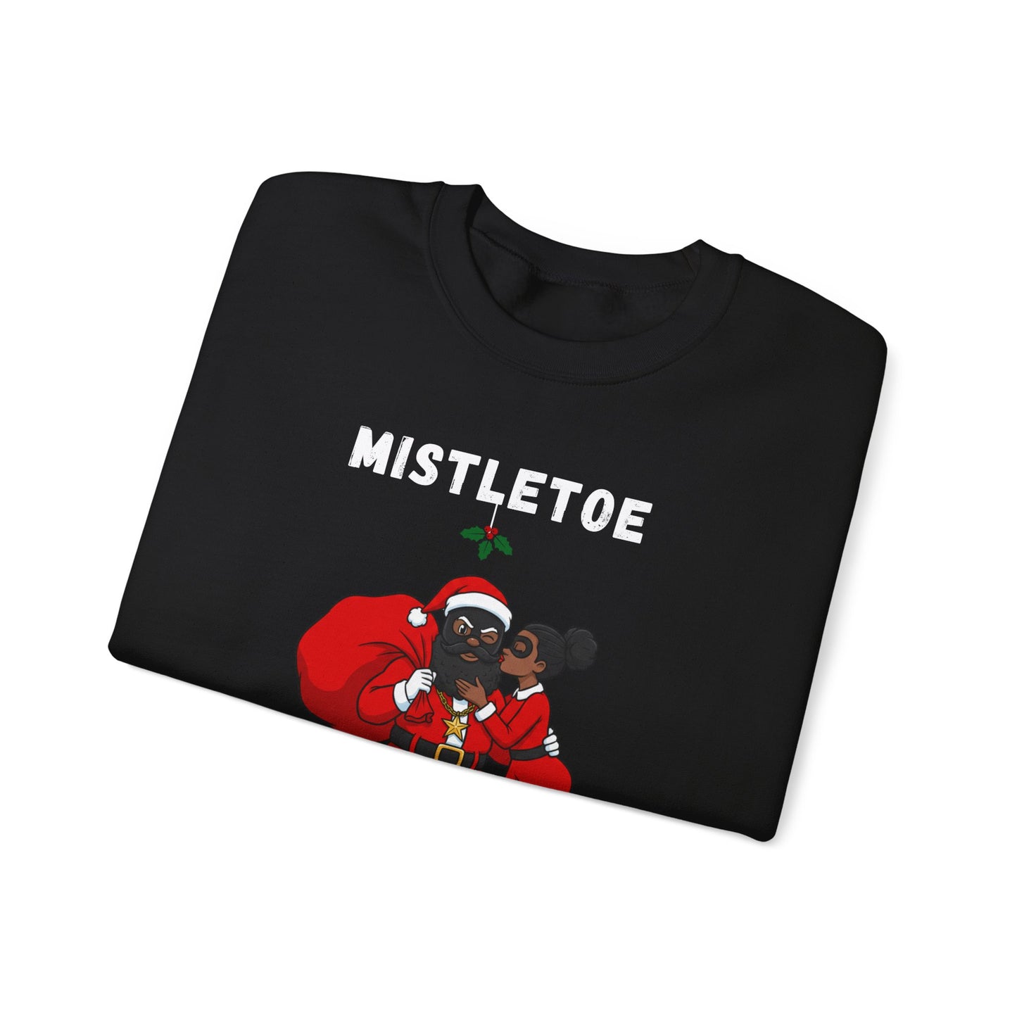 Mistletoe Mayhem (Dark Tone) Unisex Ugly Christmas Sweatshirt