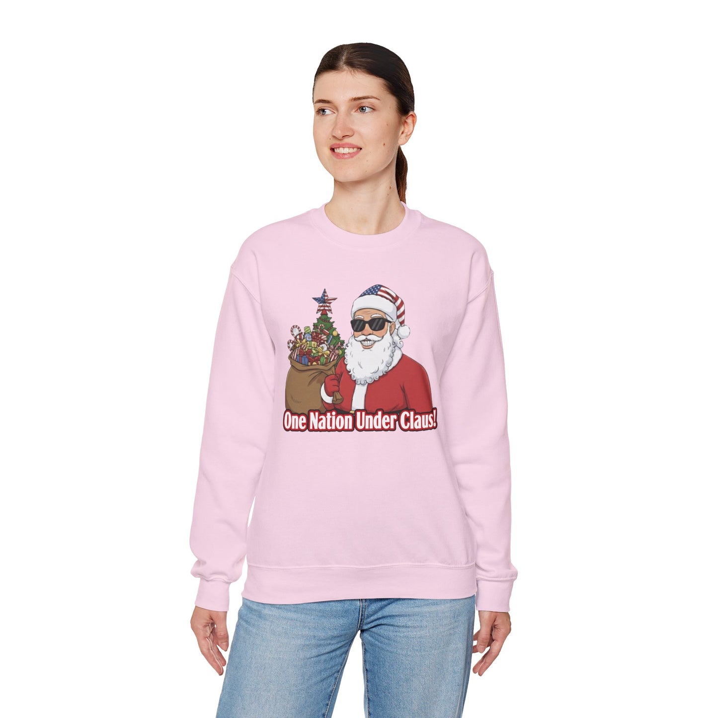 One Nation Under Claus Unisex Ugly Christmas Sweatshirt