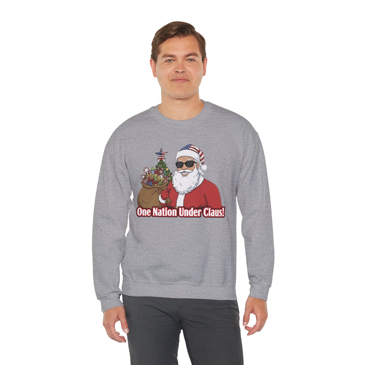One Nation Under Claus Unisex Ugly Christmas Sweatshirt