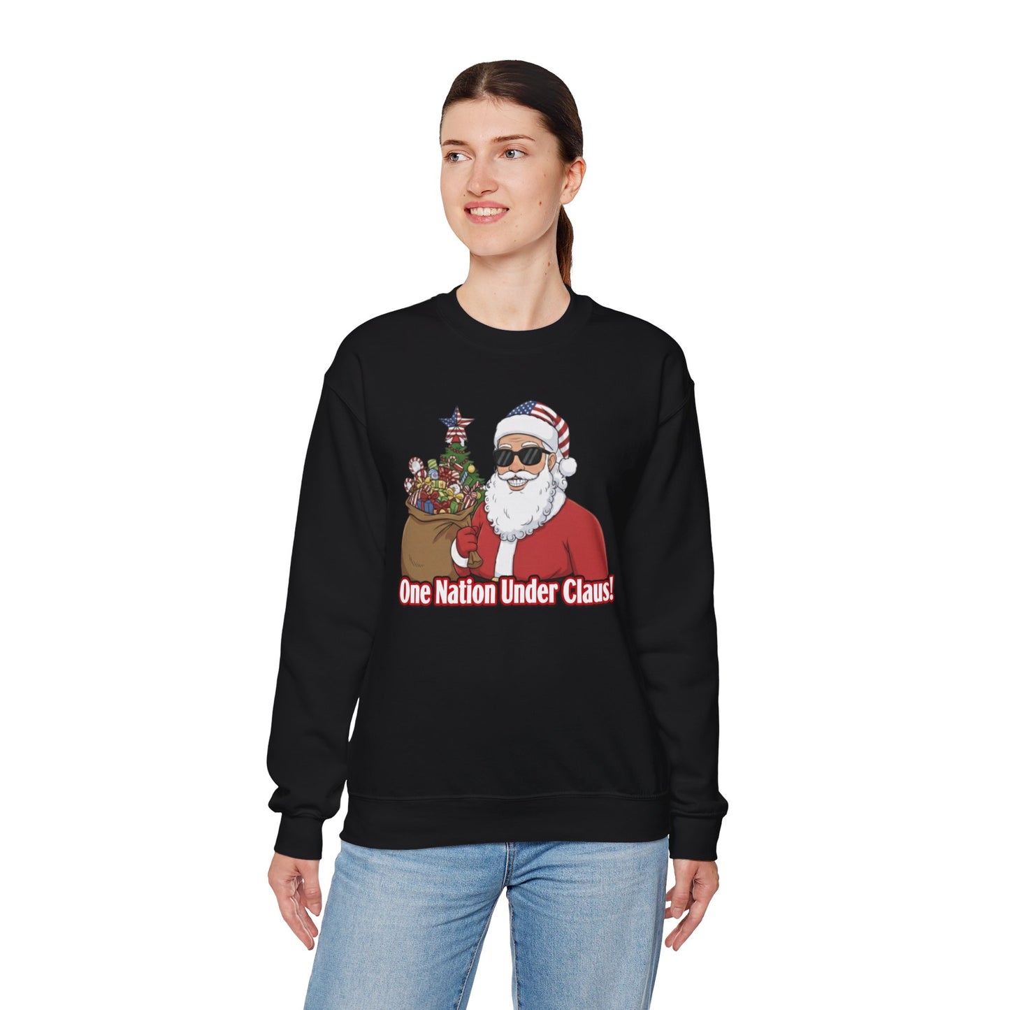 One Nation Under Claus Unisex Ugly Christmas Sweatshirt