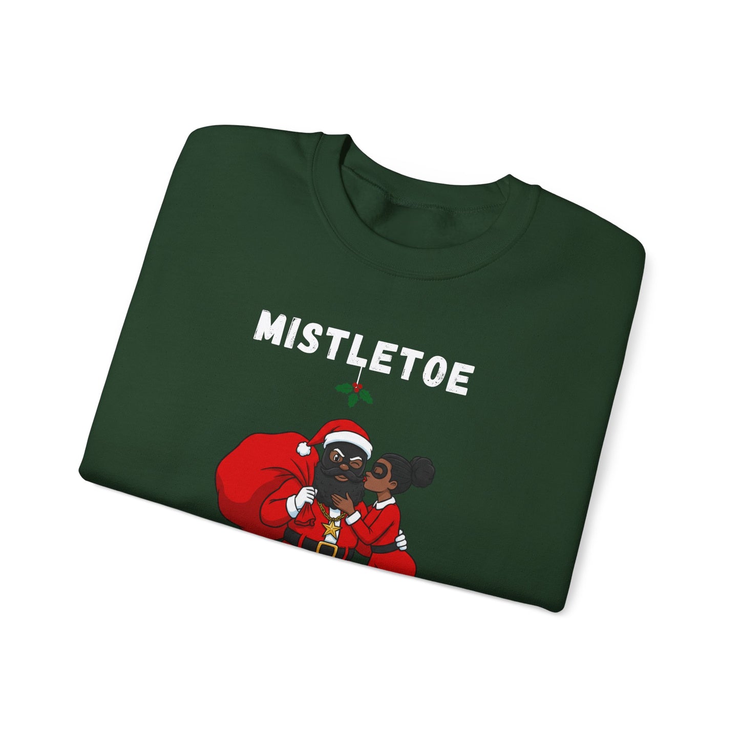 Mistletoe Mayhem (Dark Tone) Unisex Ugly Christmas Sweatshirt